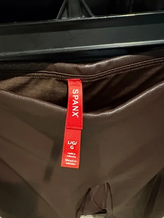 SPANX Faux-Leather Leggings in Brown - Picture 3 of 3